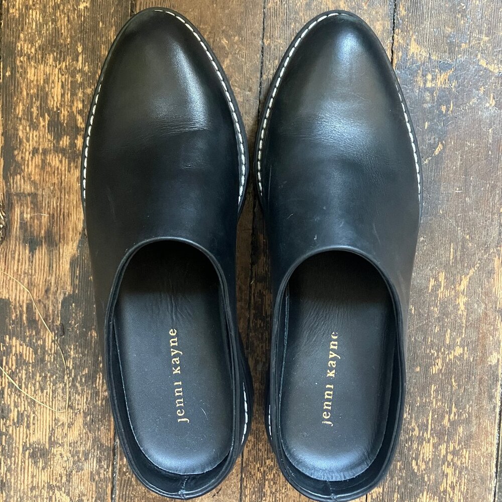 Jenni Kayne Leather Lug Mule in Black (size 38)
